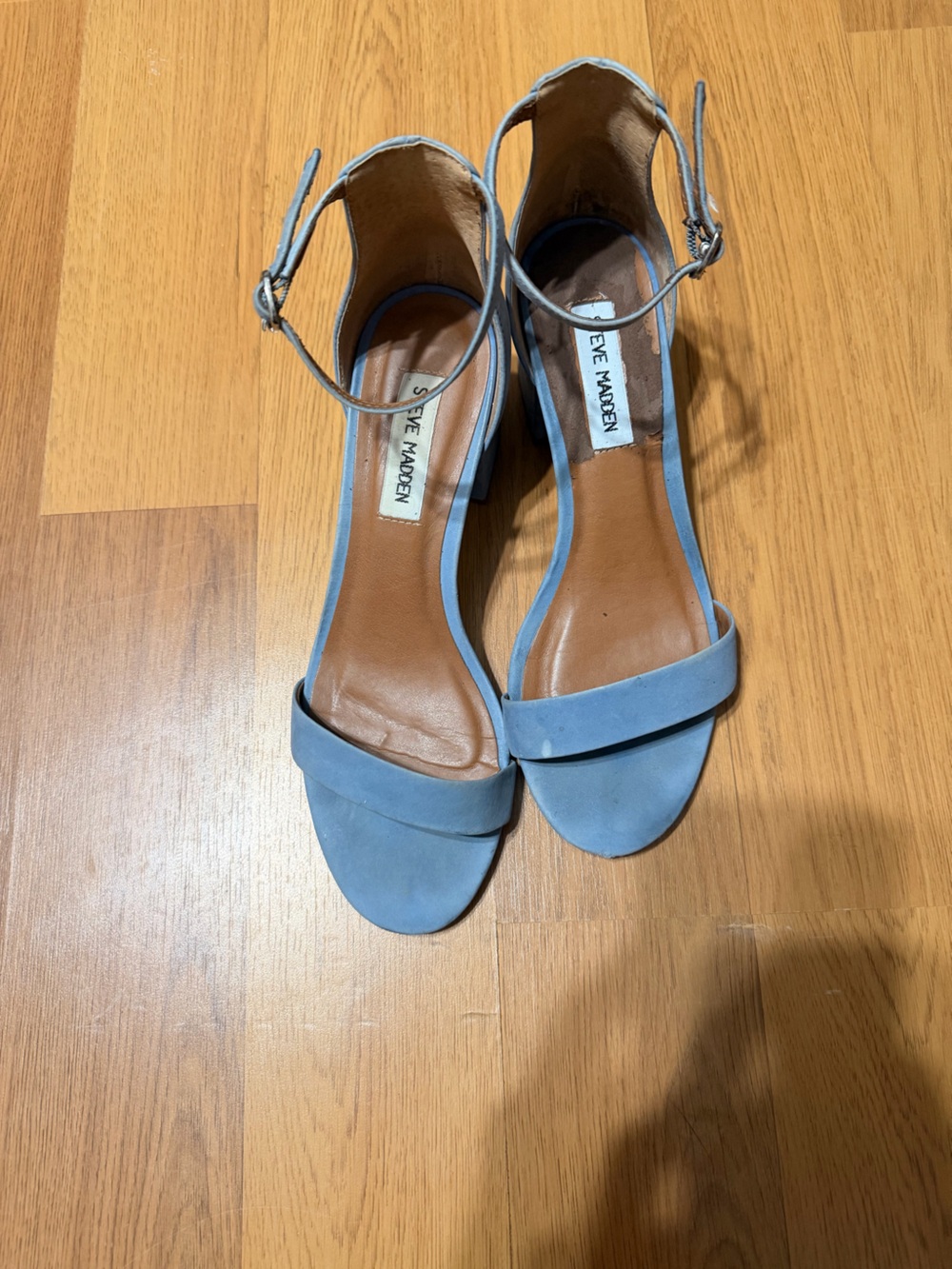 Steve Madden Blue Block Heel Ankle Strap Sandals Size 8.5
